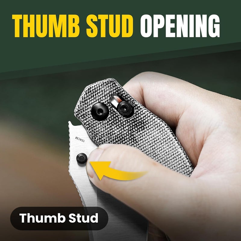 KIZER Bulldog Folding Pocket Knife, 3" Sheepsfoot Blade Folding Knife, 154CM Steel Micarta Handle Pocket Knife, Small EDC Knife for Outdoor Indoor Camping Hunting Fishing Survival V3672C2 - Image 4